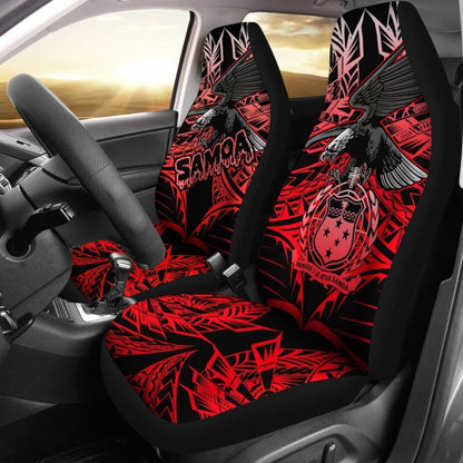 Samoa Polynesian Car Seat Covers - Eagle Tribal Pattern Red -