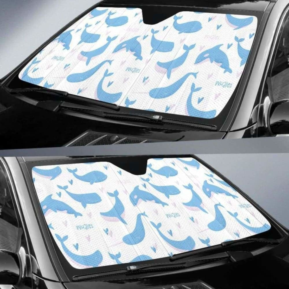 Blue Whale Pattern Car Auto Sun Shades