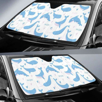 Blue Whale Pattern Car Auto Sun Shades