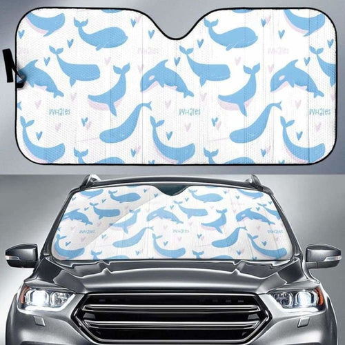 Blue Whale Pattern Car Auto Sun Shades