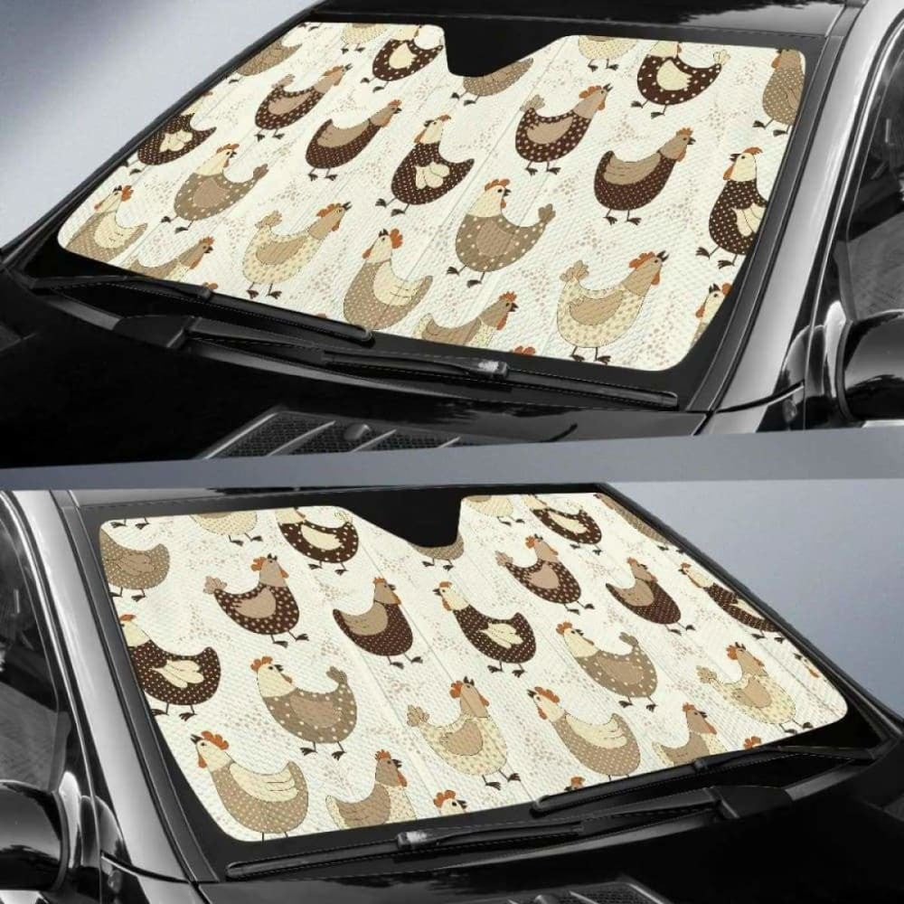 Cute Rooster Chicken Cock Car Auto Sun Shades