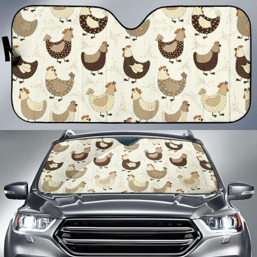 Cute Rooster Chicken Cock Car Auto Sun Shades