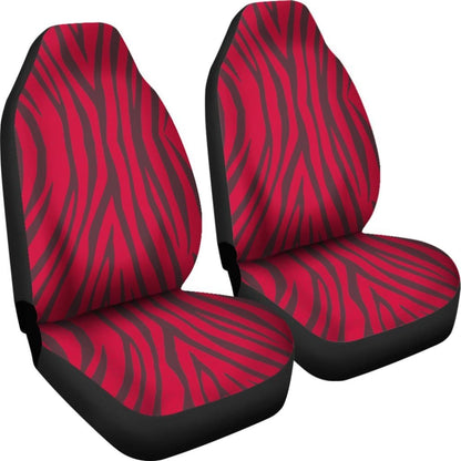 Crimson Zebra Print Car Seat Covers - Piece Front