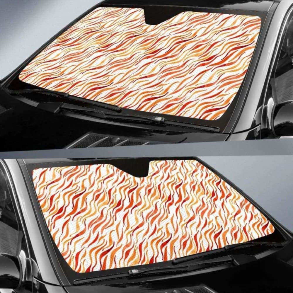 Fire Flame Watercolor Pattern Car Auto Sun Shades