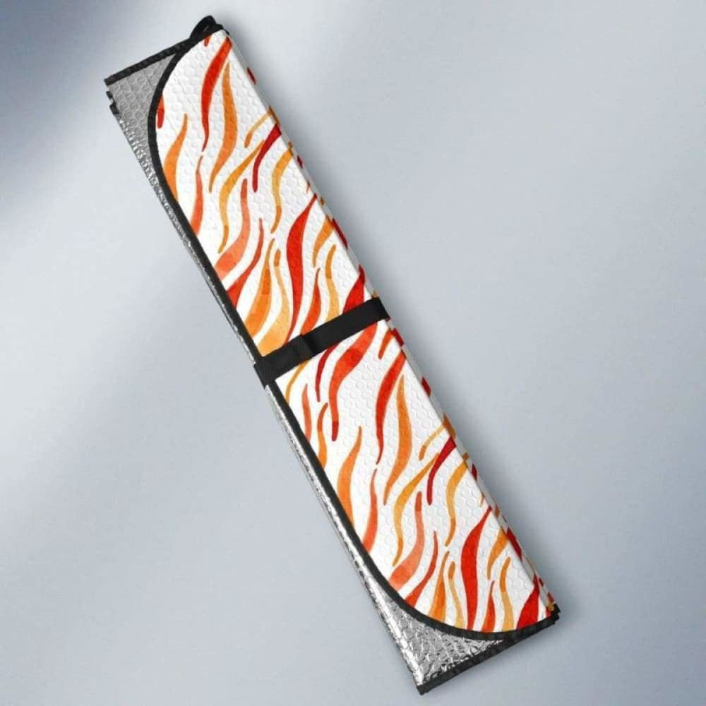 Fire Flame Watercolor Pattern Car Auto Sun Shades