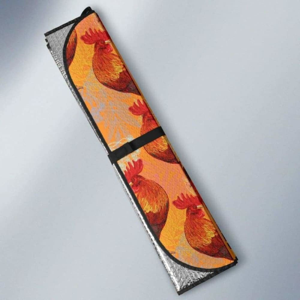 Red Rooster Chicken Cock Pattern Car Auto Sun Shades