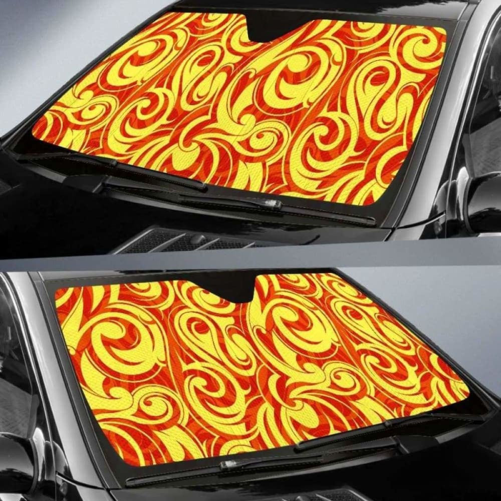 Fire Flame Design Pattern Car Auto Sun Shades