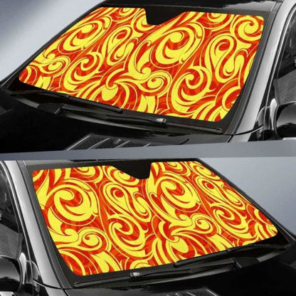 Fire Flame Design Pattern Car Auto Sun Shades