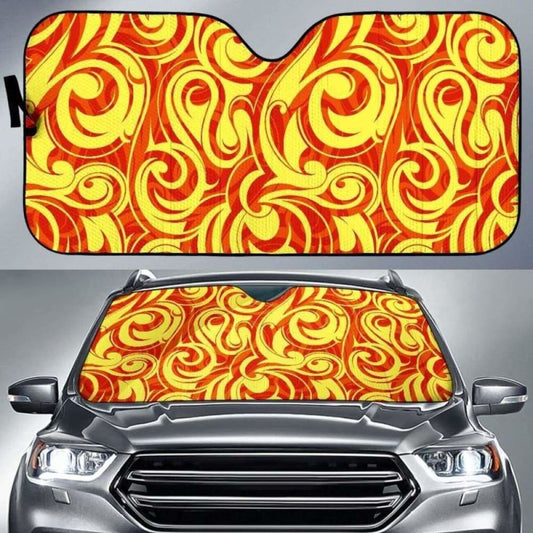 Fire Flame Design Pattern Car Auto Sun Shades