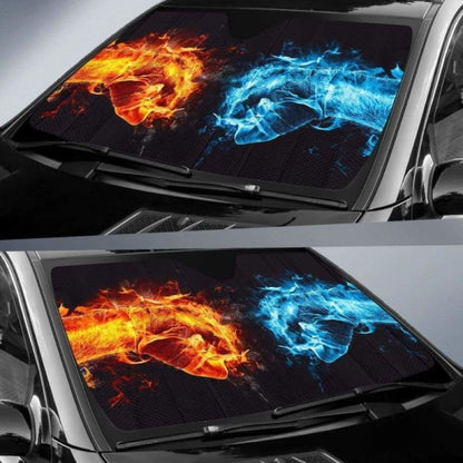 Punch Fire Vs Ice Car Sun Shades
