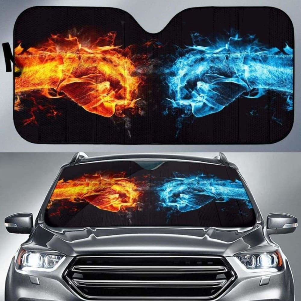 Punch Fire Vs Ice Car Sun Shades