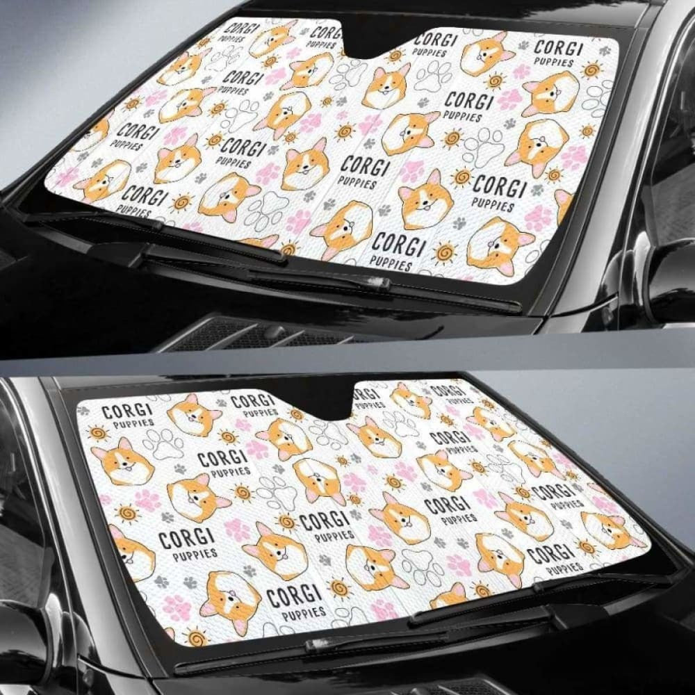Corgi Dog Pattern Car Auto Sun Shades