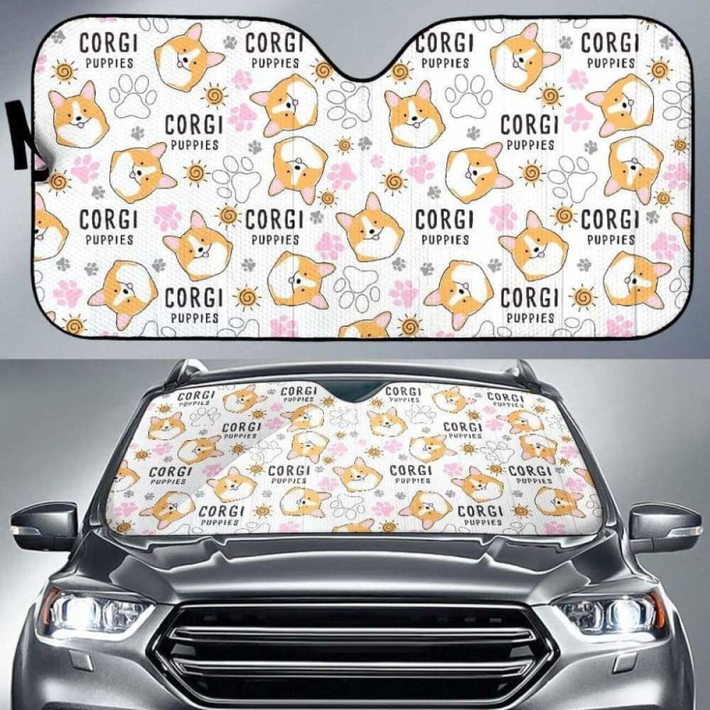 Corgi Dog Pattern Car Auto Sun Shades