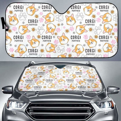 Corgi Dog Pattern Car Auto Sun Shades