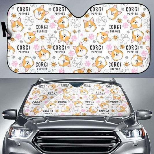 Corgi Dog Pattern Car Auto Sun Shades