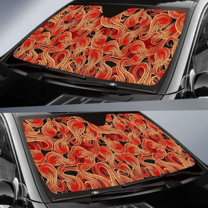 Fire Flame Pattern Car Auto Sun Shades