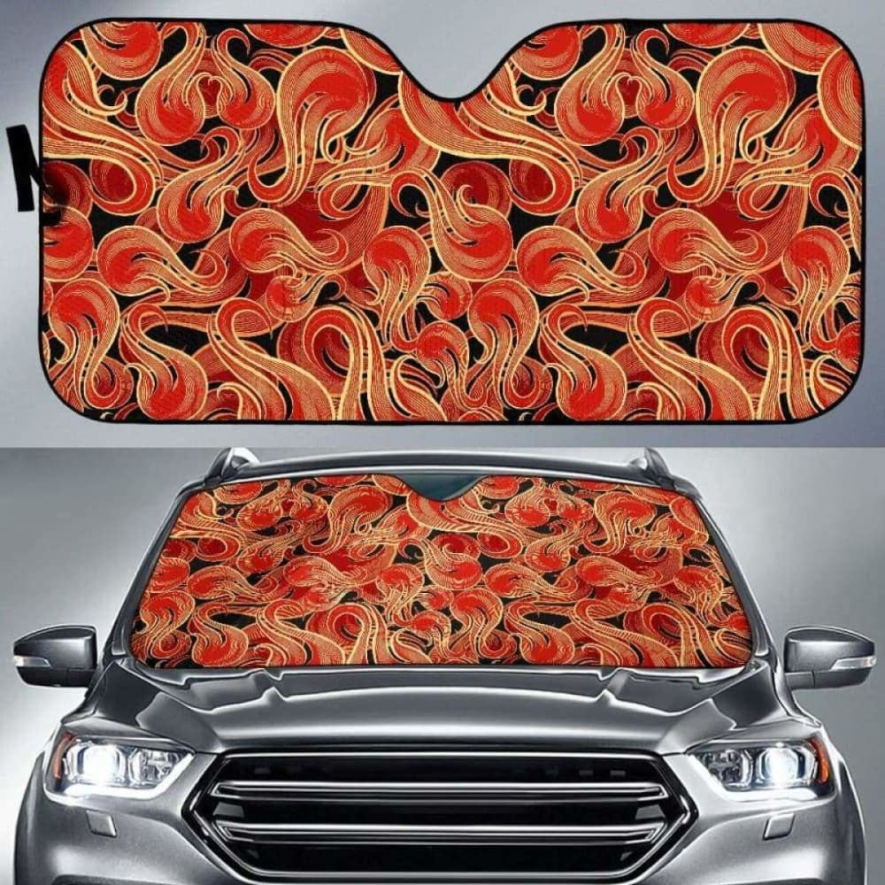 Fire Flame Pattern Car Auto Sun Shades