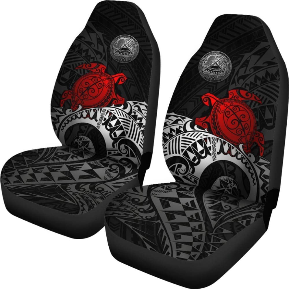 American Samoa Car Seat Covers - Polynesian Turtle (Red) -