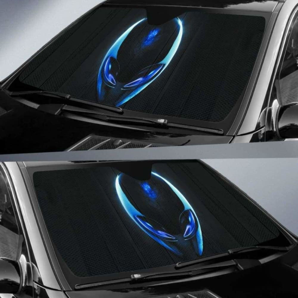 Alien Face In Black Theme Car Auto Sunshades