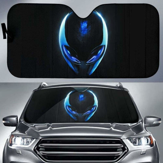 Alien Face In Black Theme Car Auto Sunshades