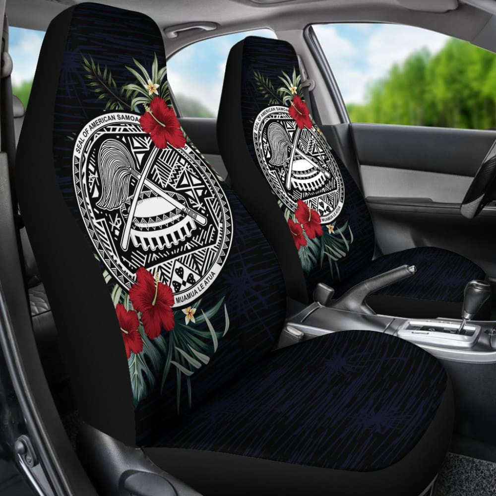 American Samoa Car Seat Covers - American Samoa Seal Hibiscus -