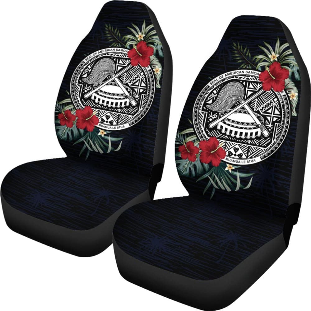 American Samoa Car Seat Covers - American Samoa Seal Hibiscus -