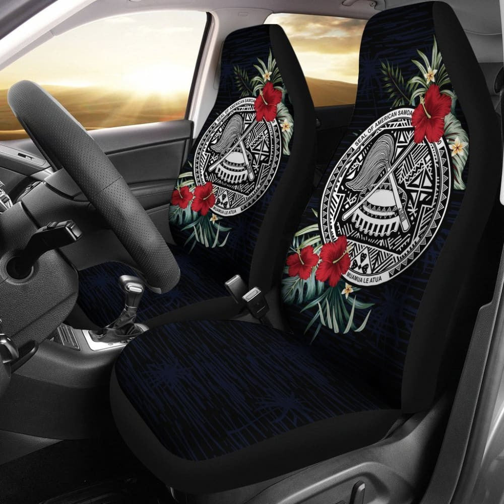 American Samoa Car Seat Covers - American Samoa Seal Hibiscus -