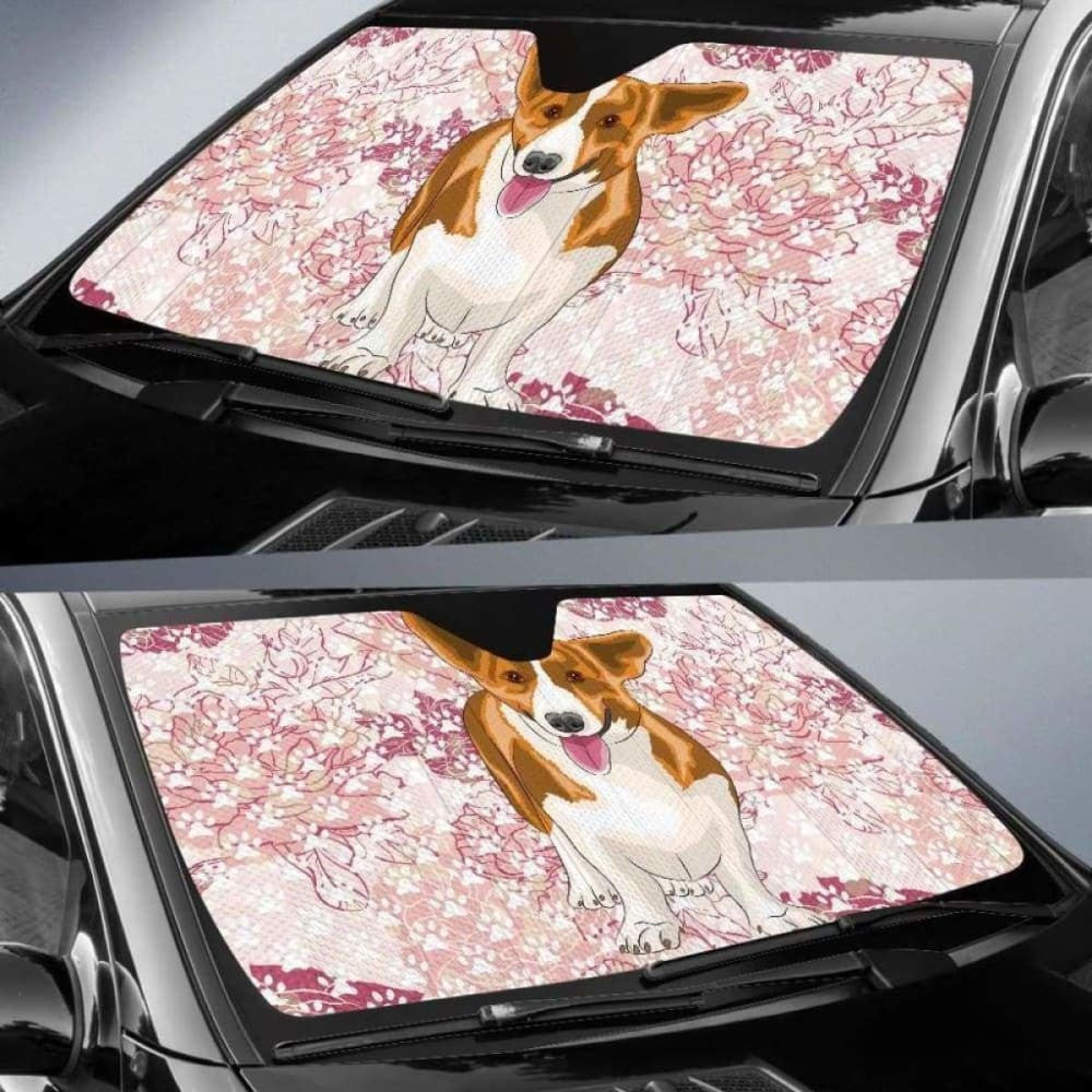 Corgi Car Auto Sun Shades - Floral
