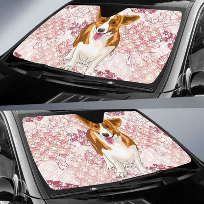 Corgi Car Auto Sun Shades - Floral
