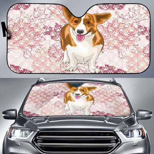 Corgi Car Auto Sun Shades - Floral