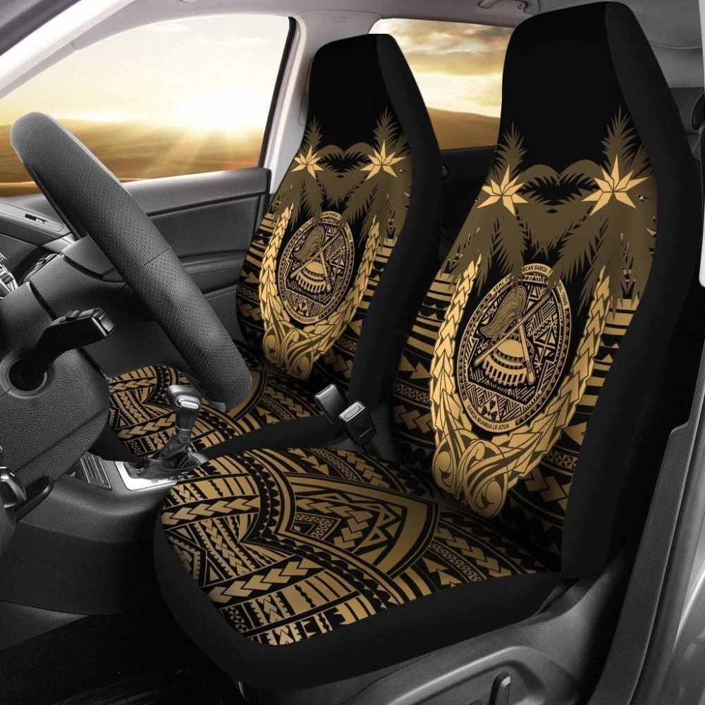 American Samoa Car Seat Covers - American Samoa Seal Coconut Tree -