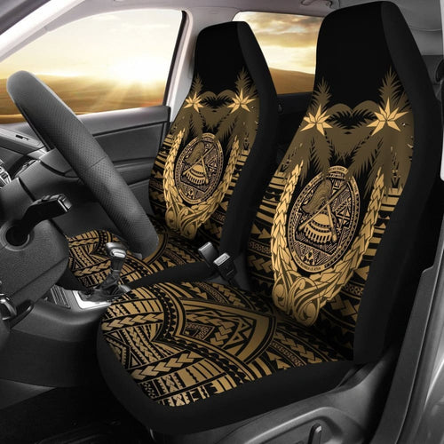 American Samoa Car Seat Covers - American Samoa Seal Coconut Tree -