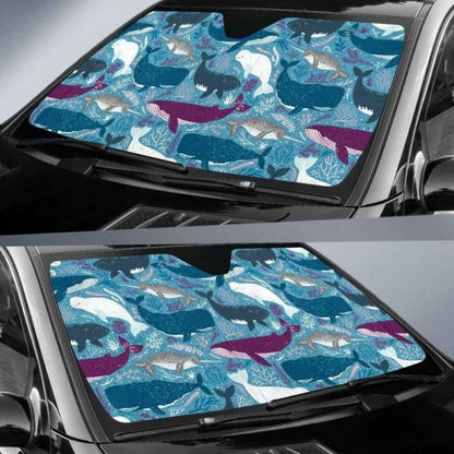 Whale Design Pattern Car Auto Sun Shades