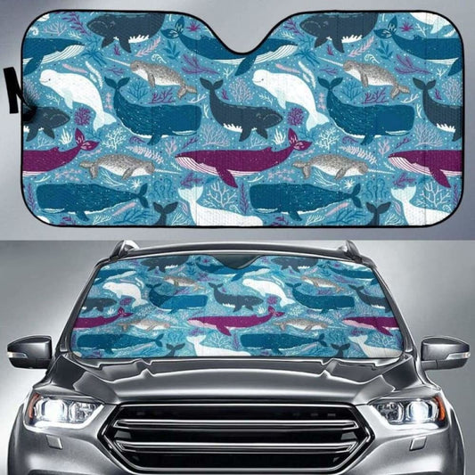 Whale Design Pattern Car Auto Sun Shades