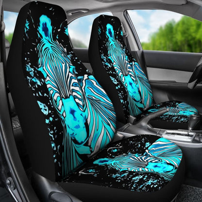 Neon Zebra Car Seat Covers - Piece Front