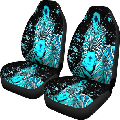 Neon Zebra Car Seat Covers - Piece Front