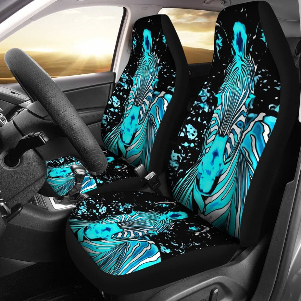 Neon Zebra Car Seat Covers - Piece Front