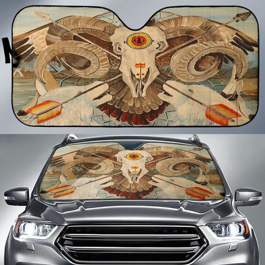Native American Owl Bison Auto Sun Shade