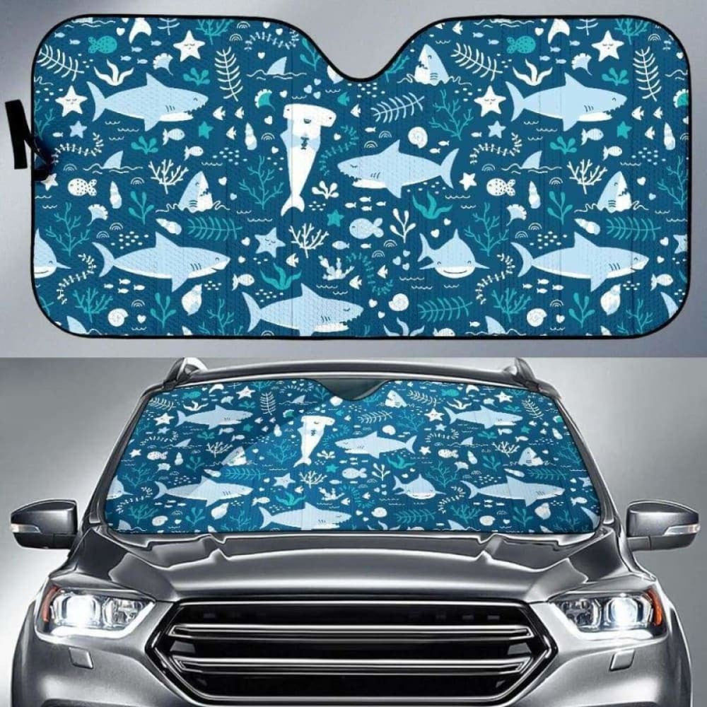 Cute Shark Pattern Car Auto Sun Shades