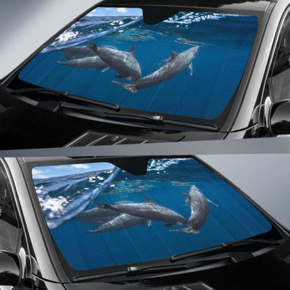 Dolphins Underwater HdK Car Sun Shade