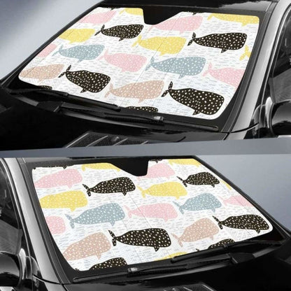 Whale Dot Pattern Car Auto Sun Shades