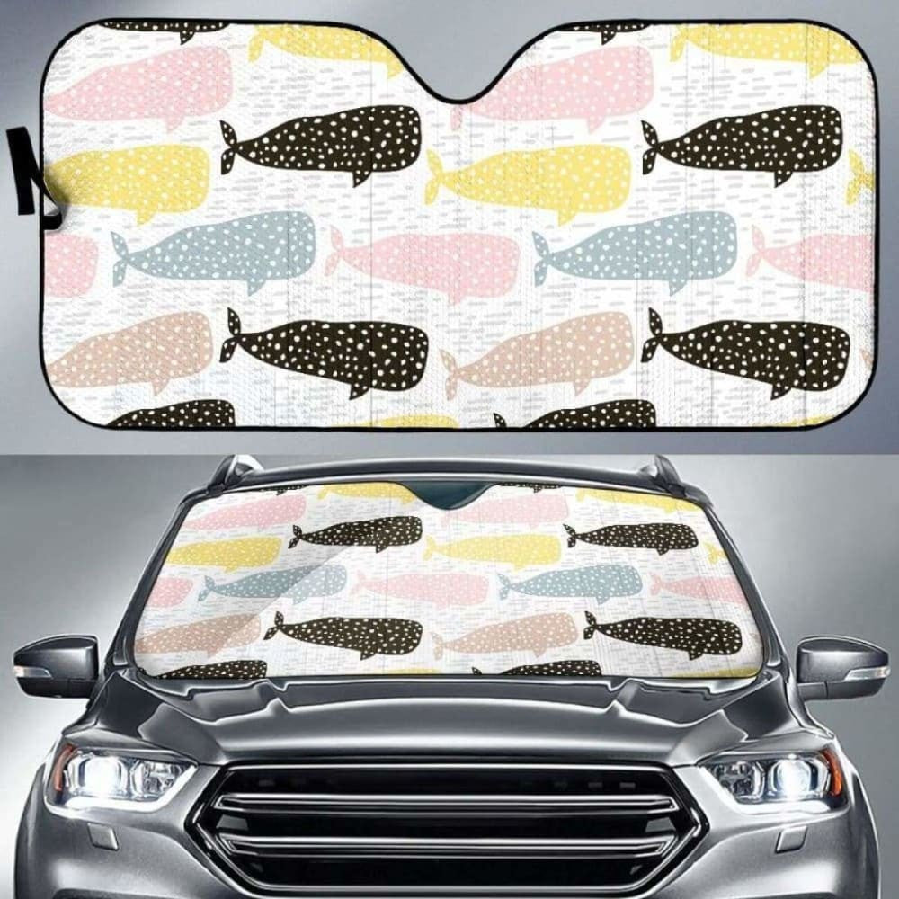 Whale Dot Pattern Car Auto Sun Shades