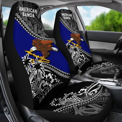 American Samoa Car Seat Covers - American Samoa Flag Fall In The Wave -