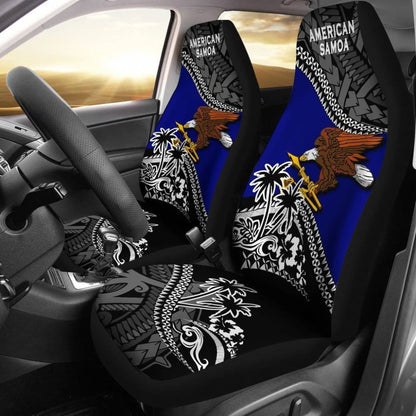 American Samoa Car Seat Covers - American Samoa Flag Fall In The Wave -