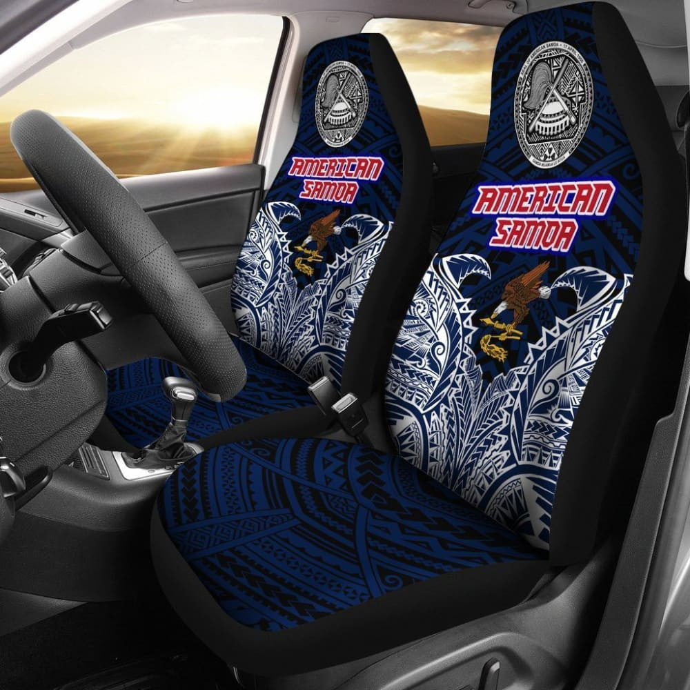 American Samoa Car Seat Covers - American Samoa Flag Coat Of Arms Premium -