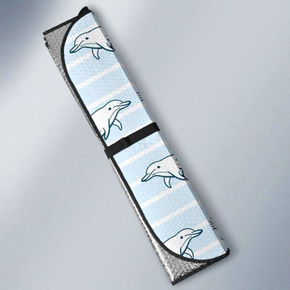 Dolphin Blue Striped Background Car Auto Sun Shades