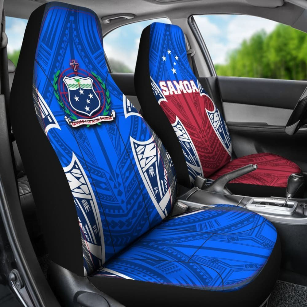 Samoa Polynesian Car Seat Covers - Samoan Pattern With Seal -