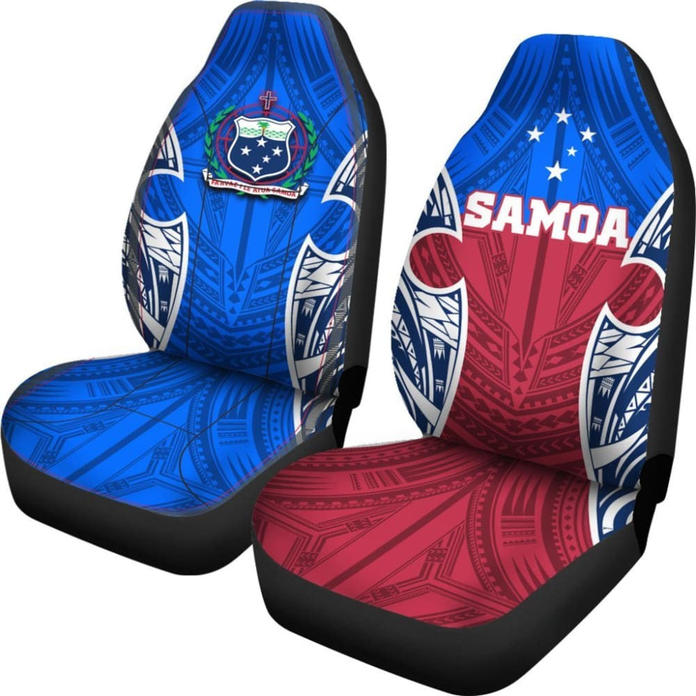 Samoa Polynesian Car Seat Covers - Samoan Pattern With Seal -