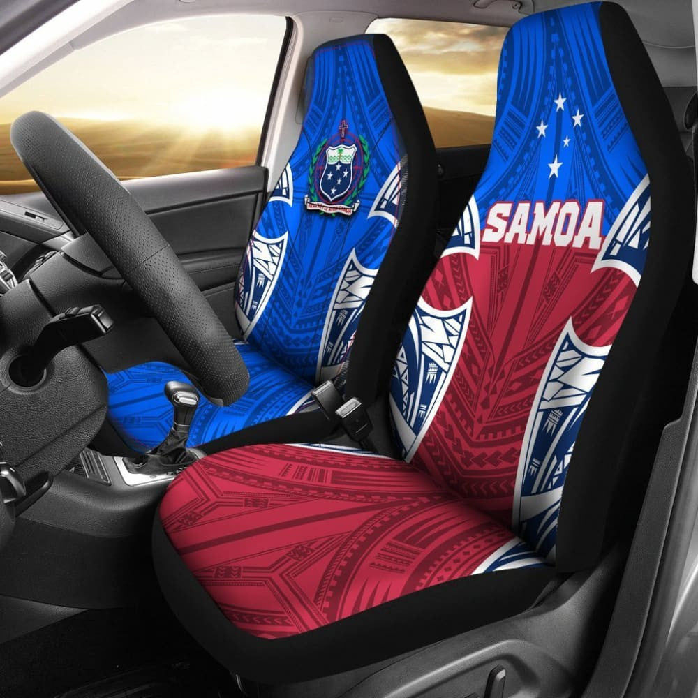 Samoa Polynesian Car Seat Covers - Samoan Pattern With Seal -