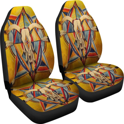 Bison Yellow Native American Car Seat Covers